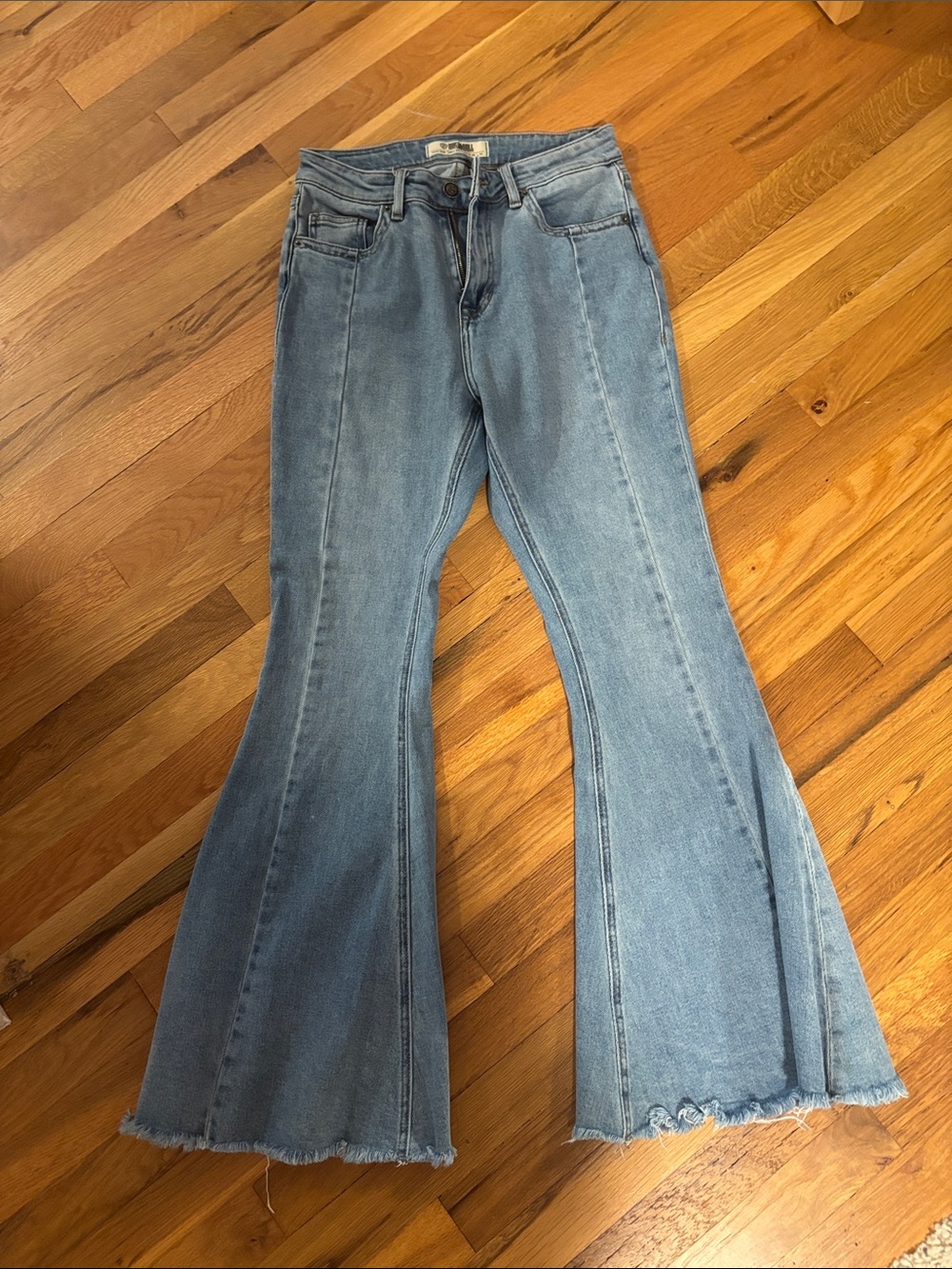 Light Wash High-Rise Flared Jeans - Unbranded